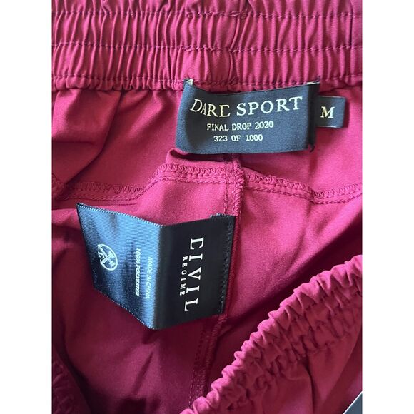 NWT Darc Sports Maroon Symbols Cropped Track Sweat Pants Mens Size Medium - Picture 4 of 11